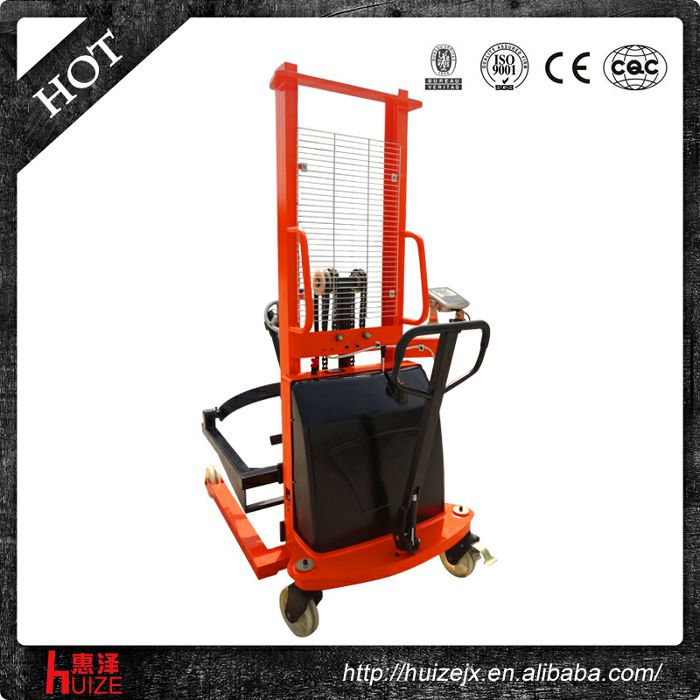 半電動(dòng)稱重油桶車（夾鐵桶，手搖翻轉(zhuǎn)倒料）